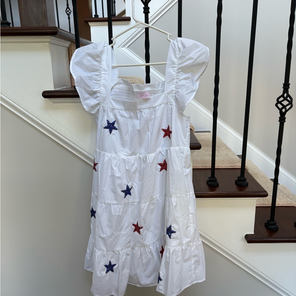 Pink Lily red white and blue star dress